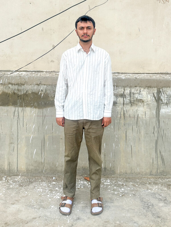 White Strings Button Down
