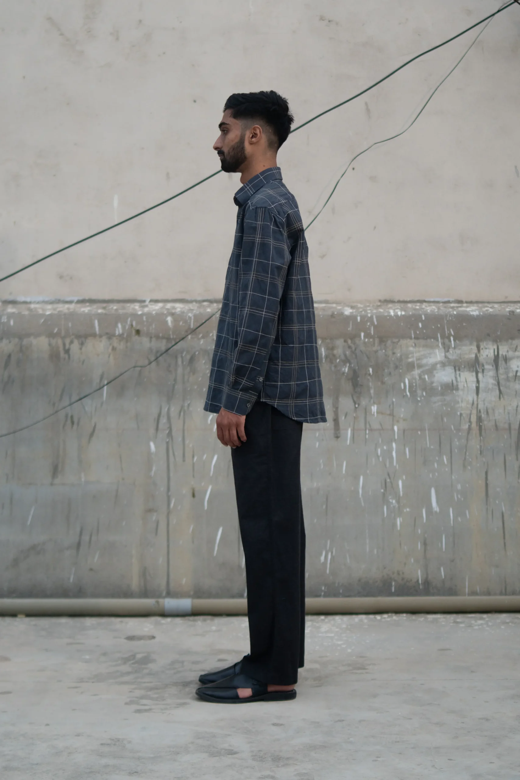 Charcoal Blue Plaid x Strings - Image 4