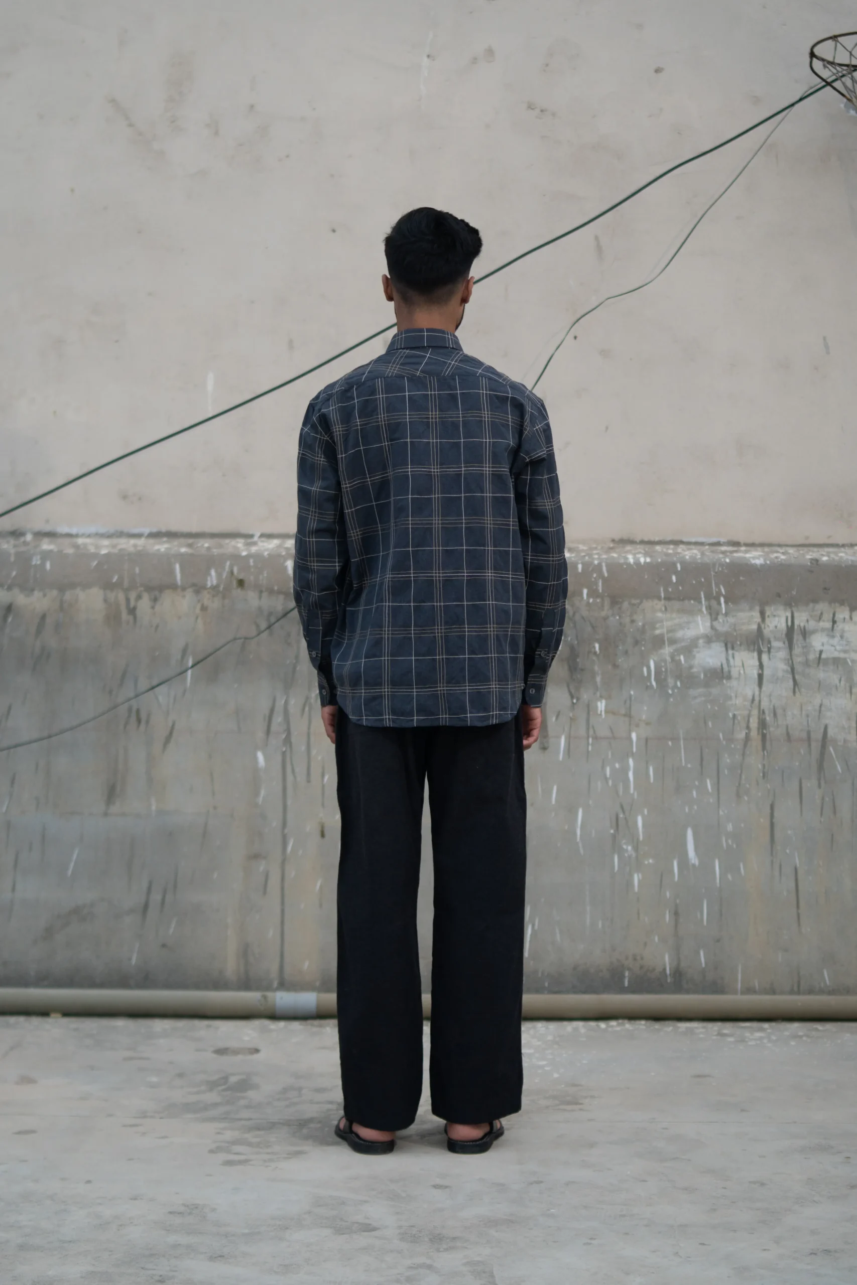 Charcoal Blue Plaid x Strings - Image 5